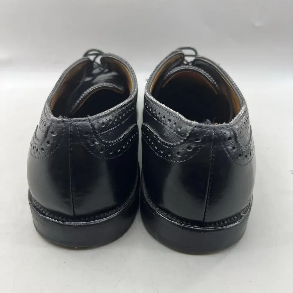Allen Edmonds Sanford Cap Toe Oxford Men Size 9 D Black Leather Wingtip Shoes